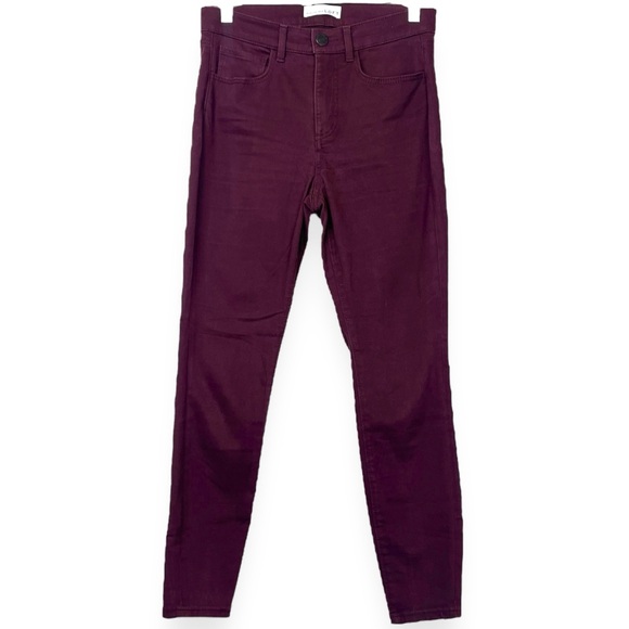 LOFT Made and Loved Burgundy Maroon Soft Skinny Pants Jeans size 2P | 26 Petite - Picture 3 of 8